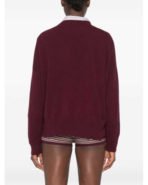 Be You Red Cashmere Crewneck Sweater