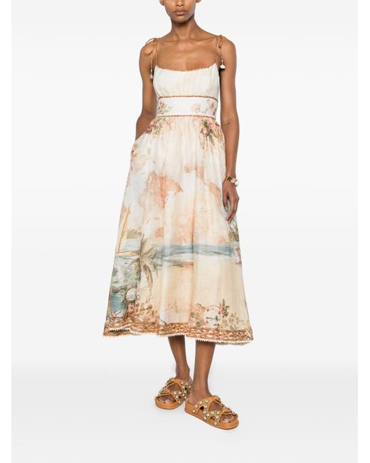 Zimmermann White Mahon Linen Picnic Dress