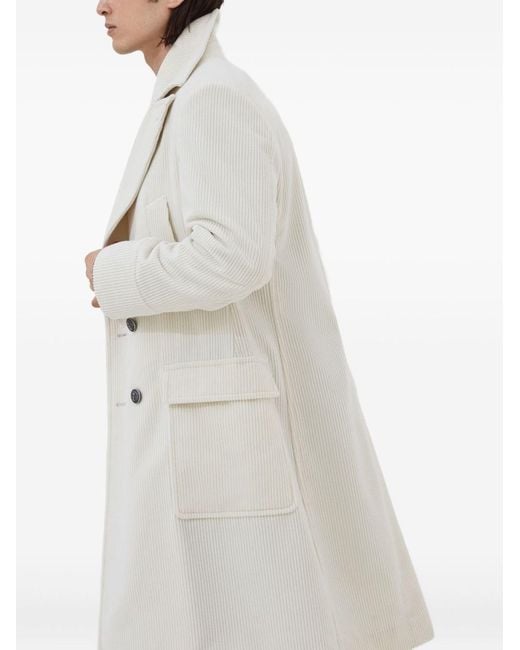 Brunello Cucinelli Natural Cashmere Velvet Coat for men
