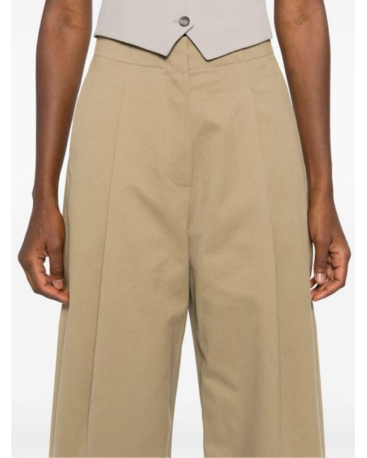 Studio Nicholson Natural Cotton Wide-Leg Trousers