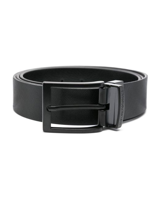 Emporio Armani Black Logo Leather Belt for men