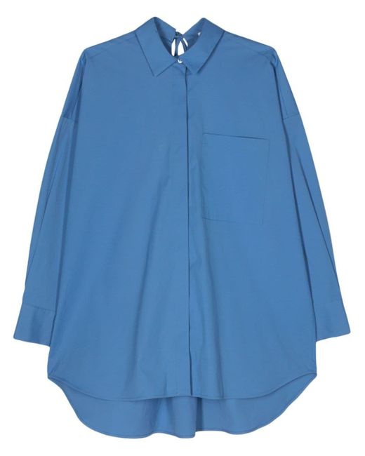 Semicouture Blue Poplin Cotton Shirt
