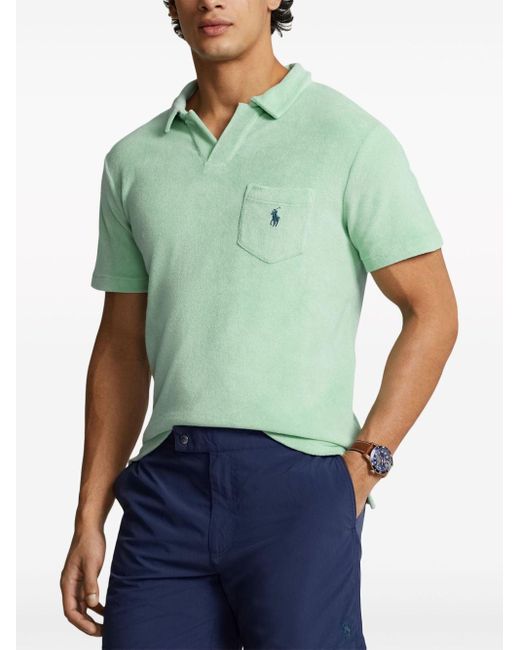 Polo Ralph Lauren Green Polo Pony Terry Cloth-effect Polo Shirt for men