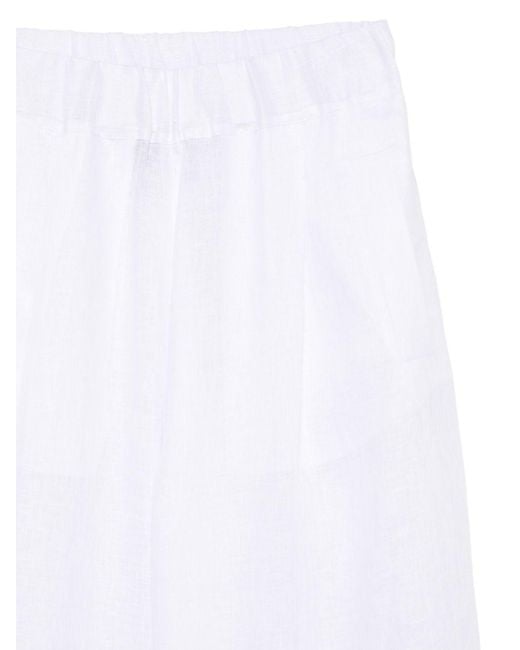 Semicouture White Jhonny Linen Trousers