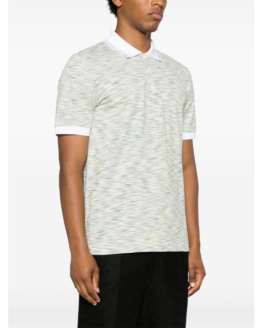 Missoni Green Tie-Dye Print Cotton Polo Shirt for men