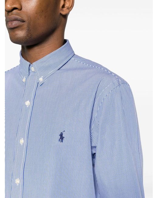 Polo Ralph Lauren Blue Tailored Long Sleeve Sport Shirt for men