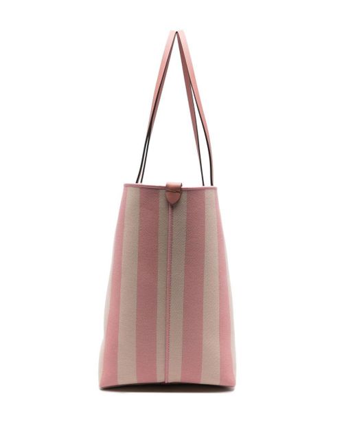 Fendi Pink Roll Large Striped Tote Bag