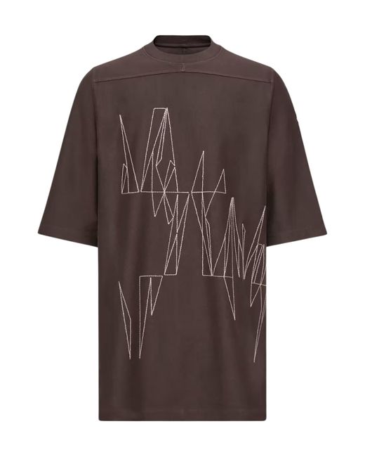 Moncler Brown Rick Owens Jumbo Cotton T-Shirt for men