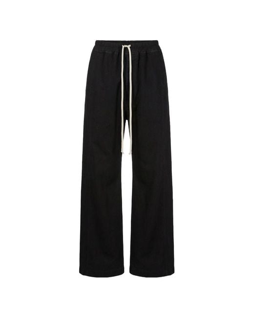 Rick Owens Black Wide-Leg Sweatpants
