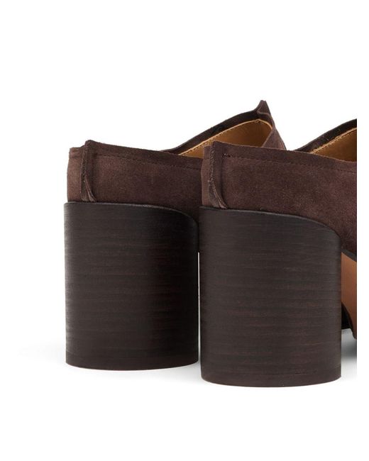 MM6 by Maison Margiela Brown Leather Mules