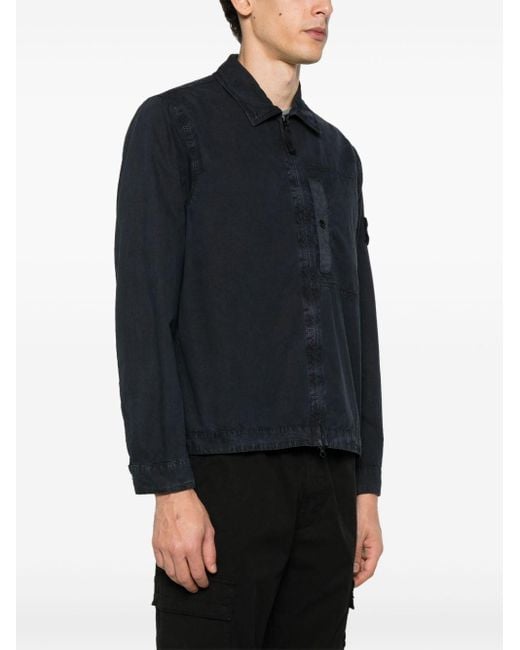 Giacca-Camicia di Stone Island in Blue da Uomo