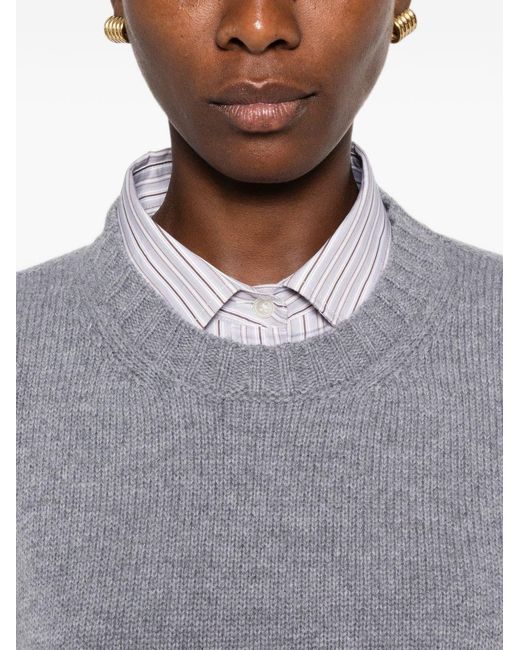Base London Gray Wool And Cashmere Crewneck Sweater