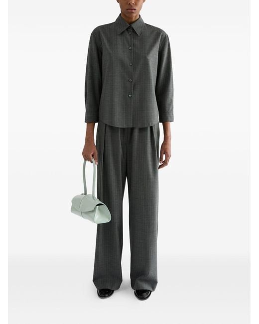 Jil Sander Gray Wool Shirt