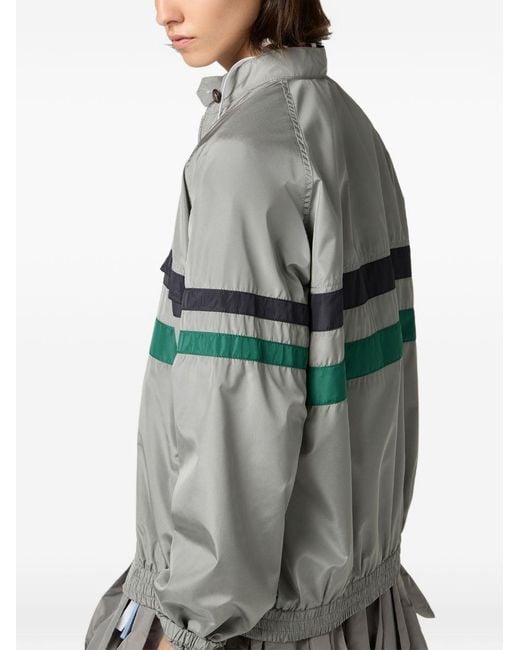 Miu Miu Gray Tech Silk Blouson Jacket