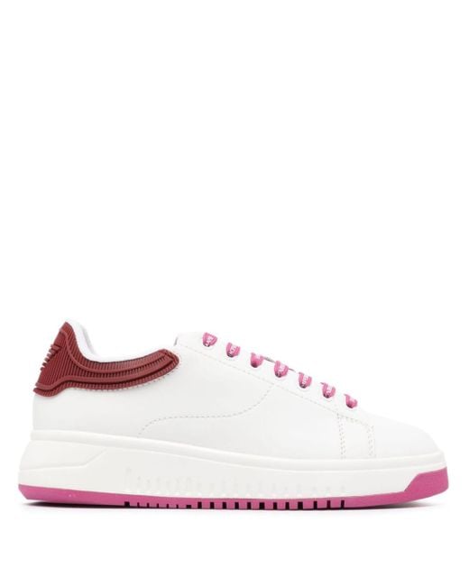 Emporio Armani Pink Leather Sneakers