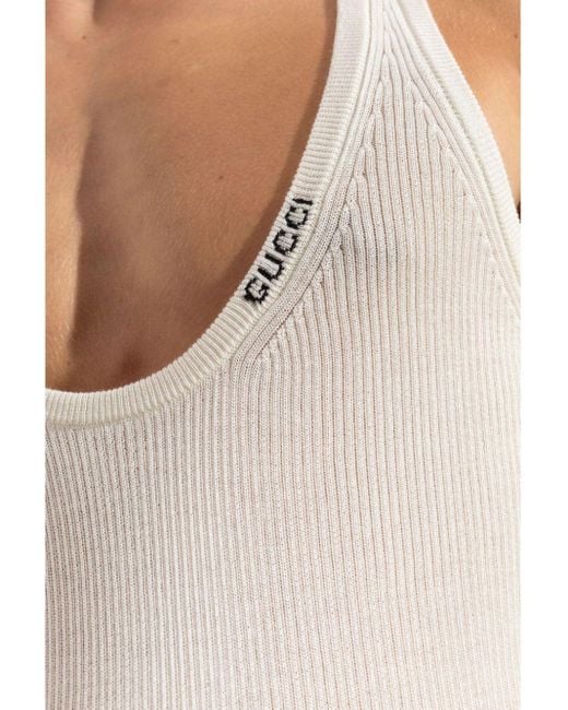 Gucci White Logo Tank Top for men