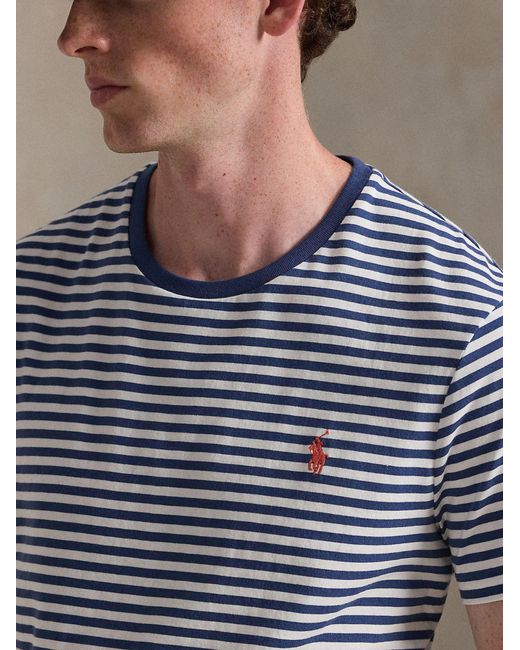 Polo Ralph Lauren Blue Striped Cotton T-Shirt for men