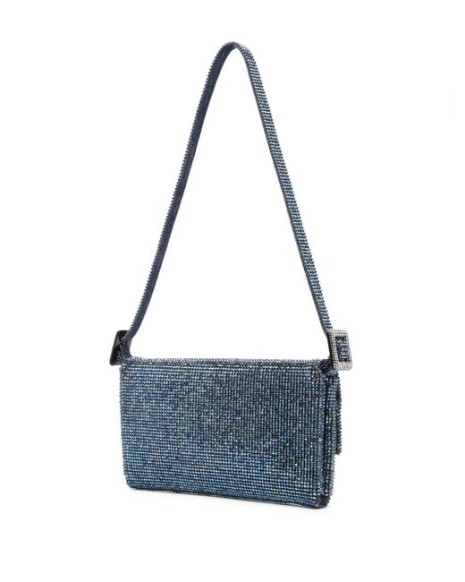 Benedetta Bruzziches Blue Vittissima La Petite Crystal-Embellished Clutch Bag