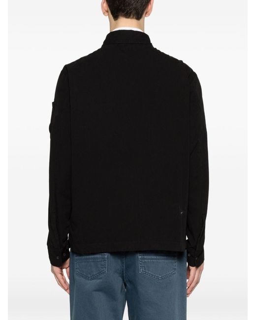 C P Company Black Organic Cotton Overshirt for men