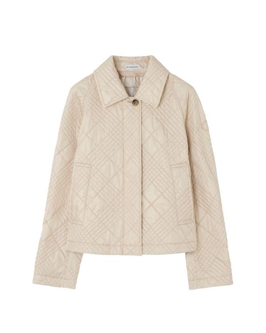 Burberry White Nylon Quilted Jacket