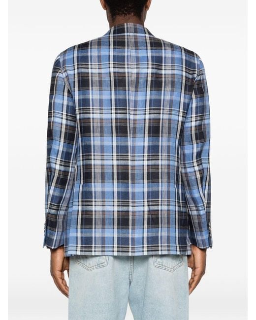 Gabriele Pasini Blue Checked Blazer for men