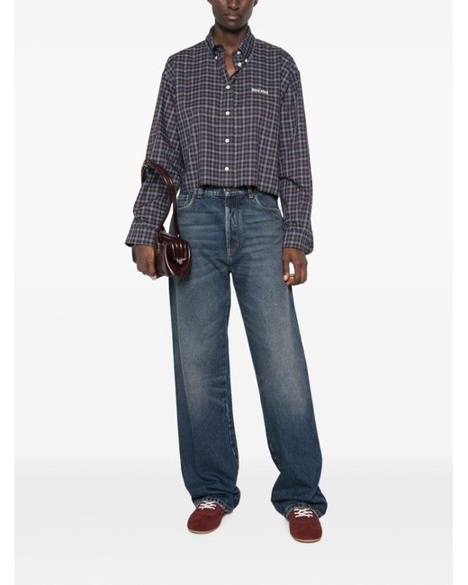 Miu Miu Blue Tartan Shirt