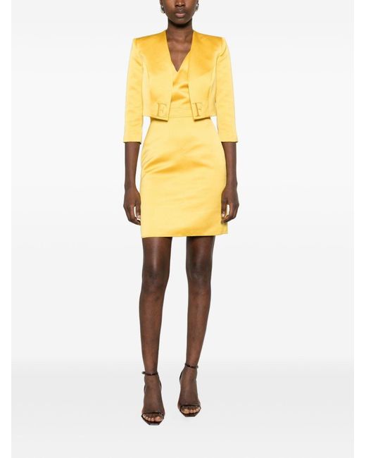 Elisabetta Franchi Yellow Midi Dress