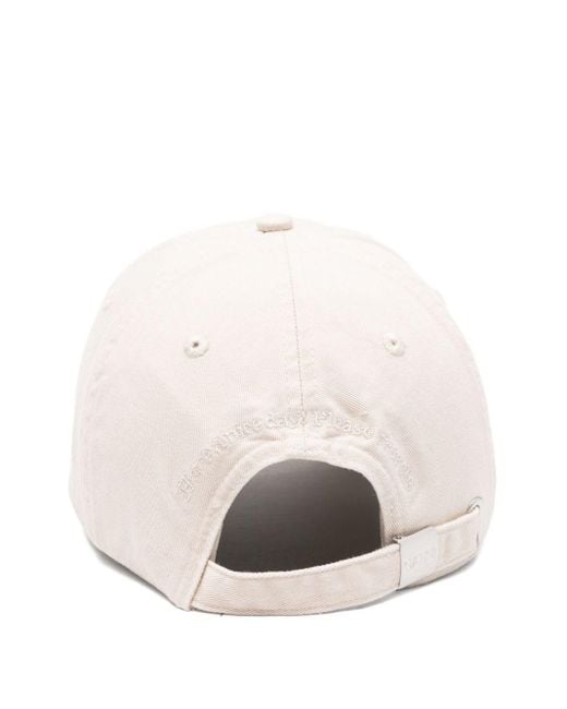 Ganni Natural Cat Organic Cotton Baseball Cap