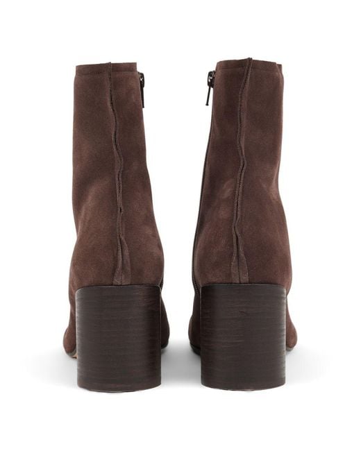 MM6 by Maison Margiela Brown Leather Ankle Boots