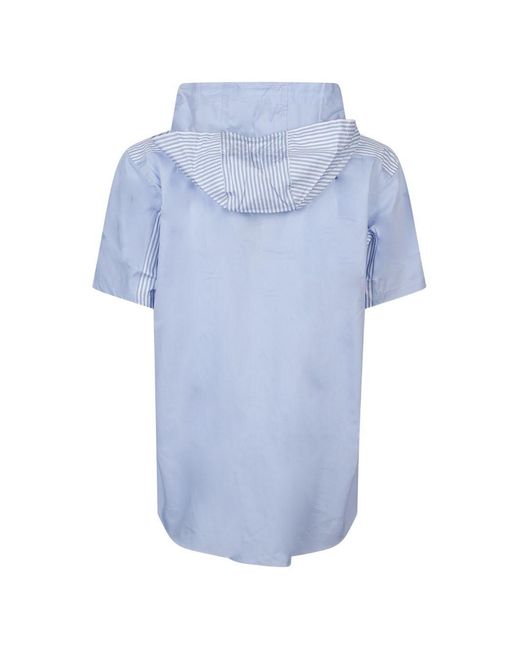 Comme des Garçons Blue Hooded Shirt for men