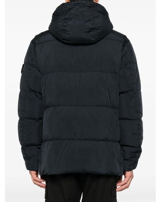 Stone Island Black Logo Nylon Blouson Jacket for men