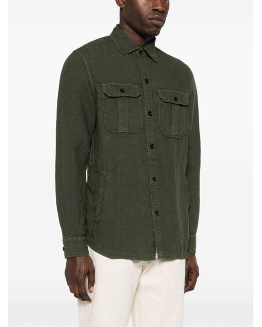 Boglioli Green Linen Shirt for men