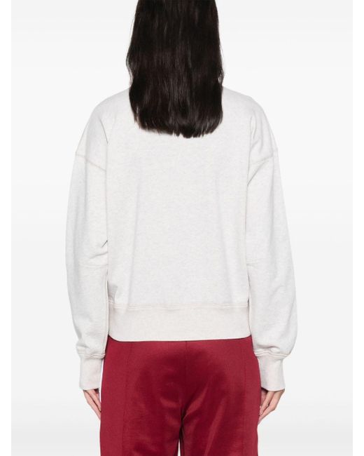 Isabel Marant White Moby Logo Cotton Sweatshirt