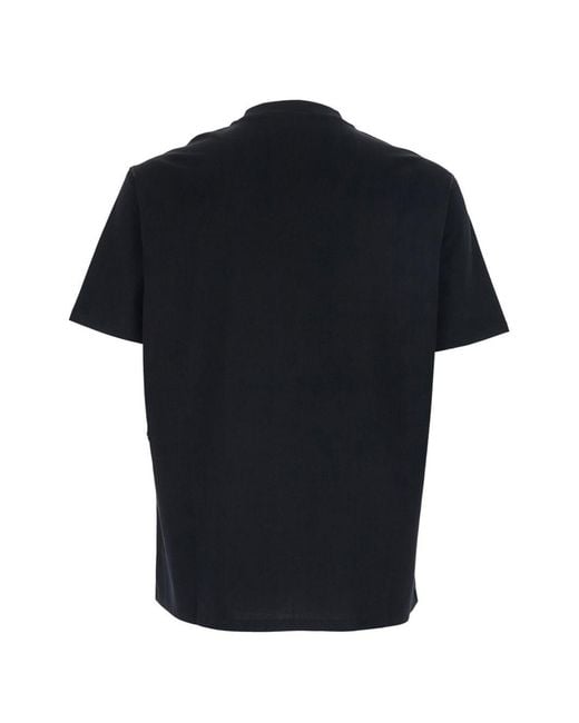 Emporio Armani Black Logo Cotton T-Shirt for men