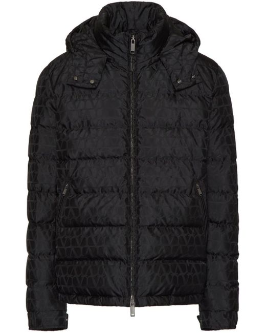 Valentino Black Down Jacket With Logo for men