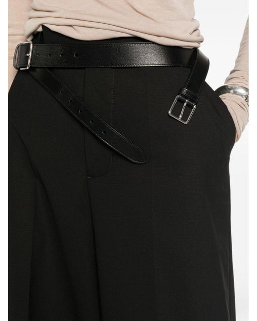Rick Owens Black Wool Wide-Leg Trousers