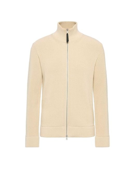 Maison Margiela Natural Wool Zipped Cardigan for men
