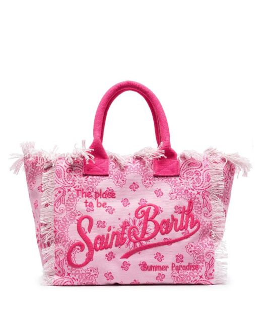 Mc2 Saint Barth Pink Vanity Canvas Tote Bag