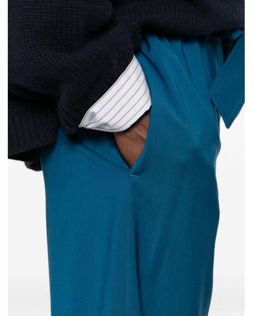 Max Mara Blue Wool Trousers