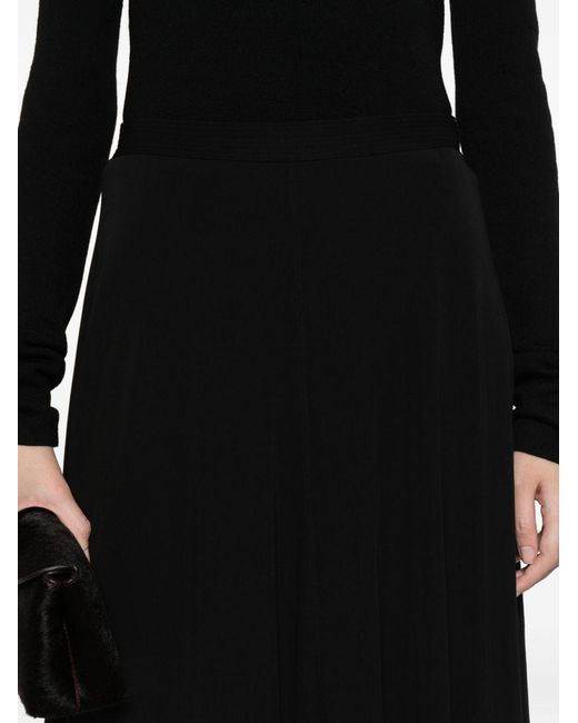 Totême Black Fluid Midi Skirt