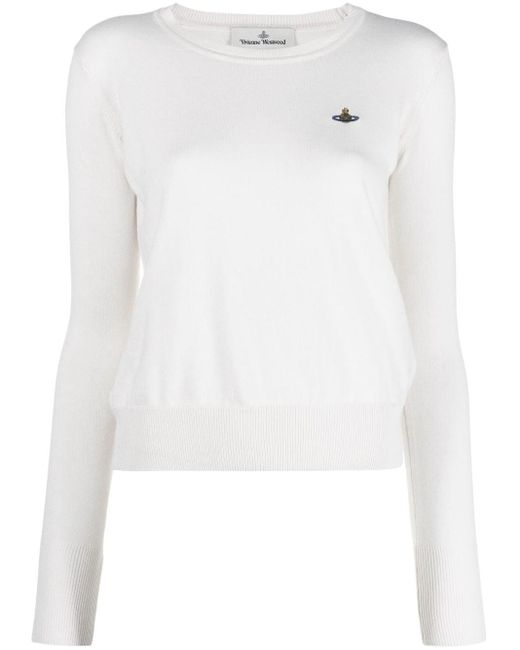 Vivienne Westwood White Orb Logo Sweater