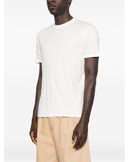 Emporio Armani White Modal And Silk Blend T-Shirt for men
