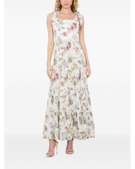 Alice + Olivia White Monnie Cotton Long Dress