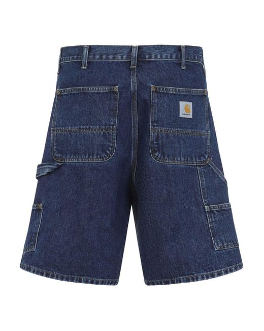 Carhartt Blue Double Knee Denim Shorts for men