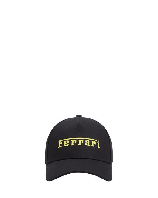 Ferrari Black Baseball Cap With Logo for men
