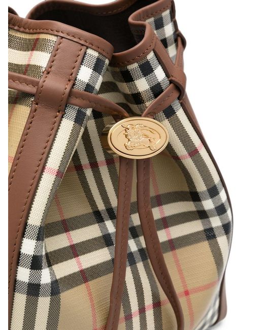 Burberry Natural Small Drawstring Bucket Bag