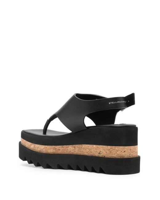 Stella McCartney Black Sneakelyse Wedge Sandals