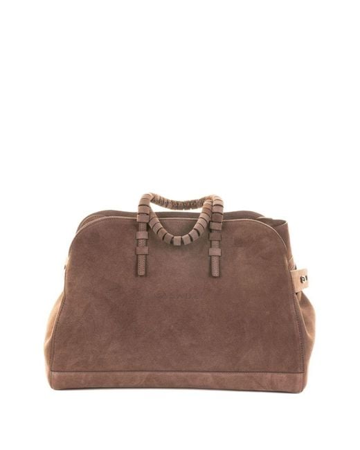 Casadei Brown Park Avenue Leather Tote Bag