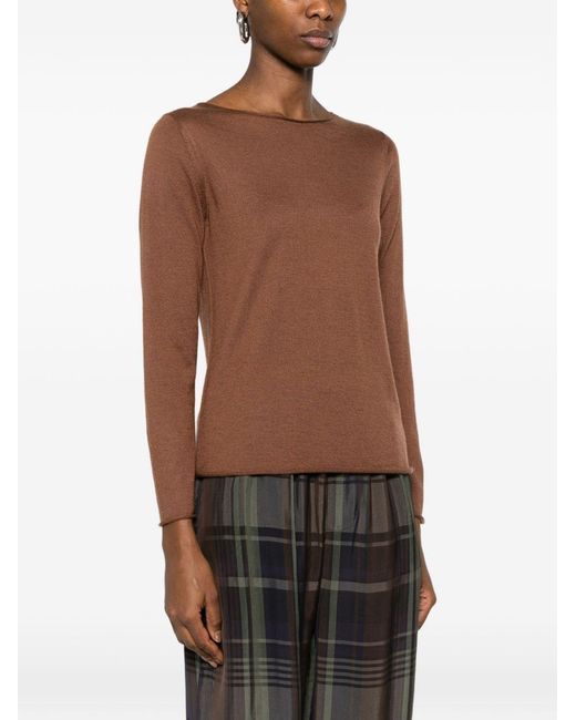 Be You Brown Cashmere And Silk Blend Sweater