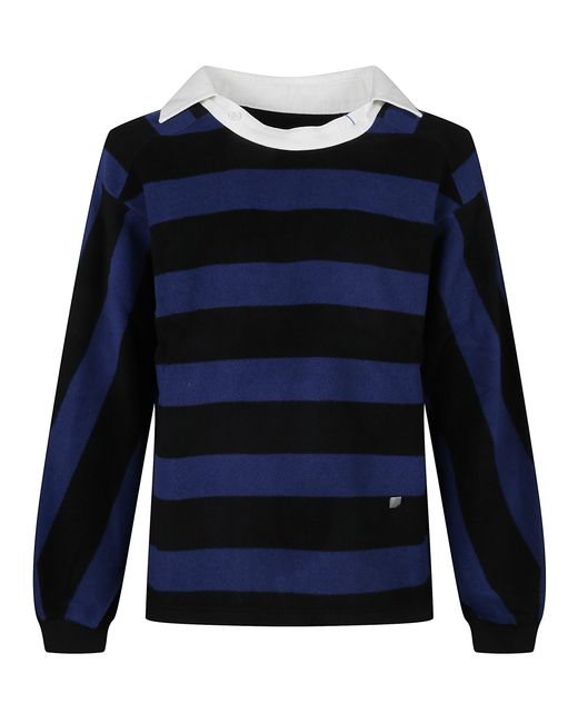 Adererror Blue Striped Polo Sweatshirt for men